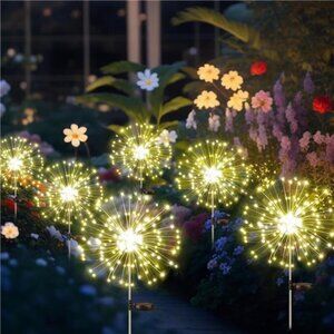 Solar Outdoor Garden Lights, 6 Pack 540 LED Copper Wire Solar Firework Lights